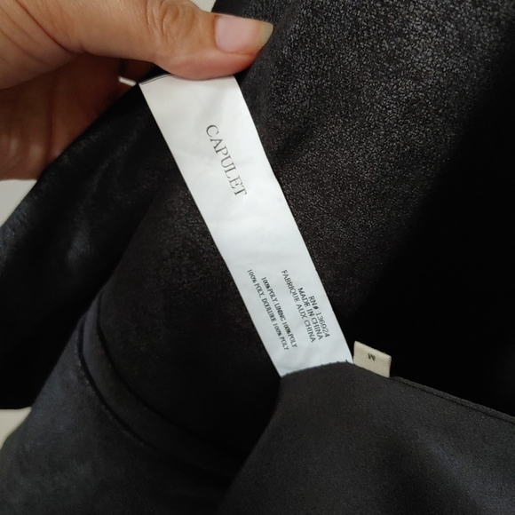 CAPULET | Womens Black Faux Leather Blazer Jacket - Picture 7 of 9